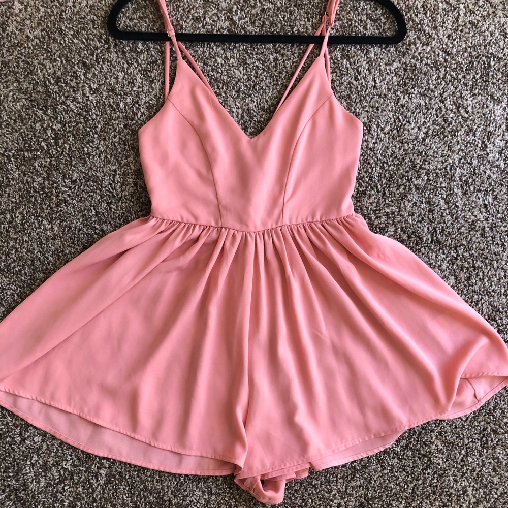 Pink flowy summer romper